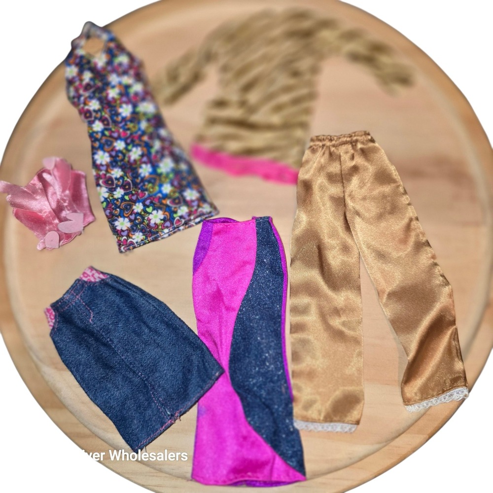 Barbie Doll Clothes Lot Mixed Styles Dress Skirt Pants‎ Top Accessories Kids - Picture 4 of 5